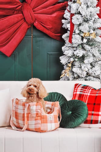 Customer photo review of Borsa Cotone Panama Scozzese Trama Rosa Pesca