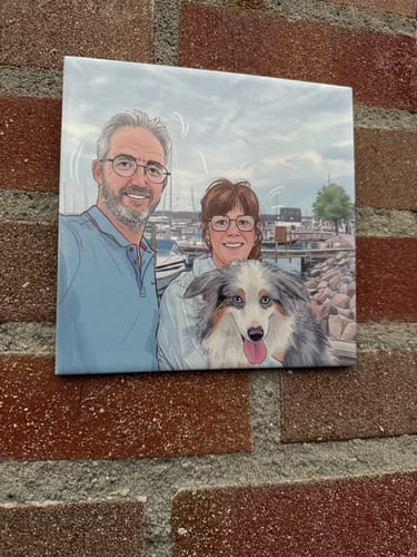 Customer photo review of Cartoon Pastel Tegel - Upload je eigen foto