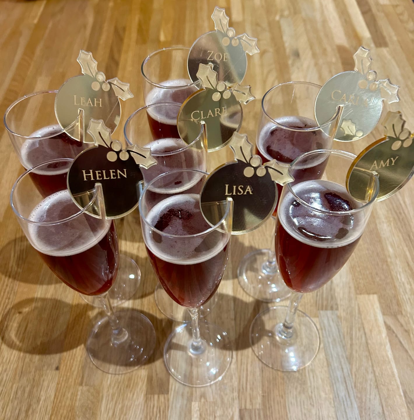 Customer photo review of Personalised Christmas Drink Charms