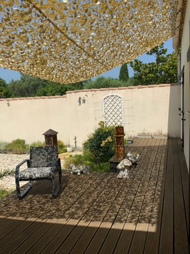 Customer photo review of Met staalkabel versterkt camouflagenet