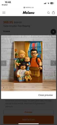 Customer photo review of Personalized Canvas - Portrait in Block-Style