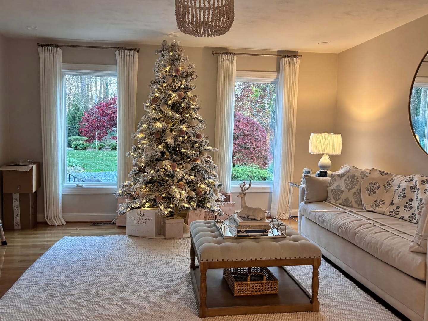 Customer photo review of Lucy Neutral Linen Light Filtering Drapes