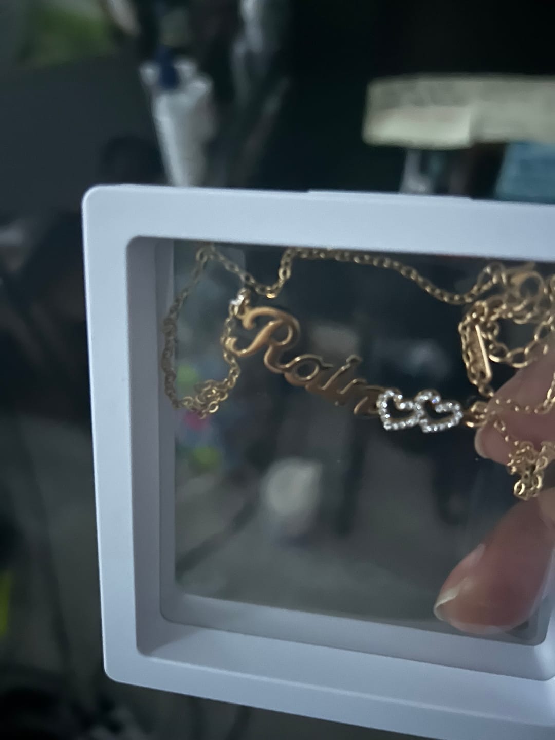 Customer photo review of Kids Iced Hearts Name Necklace