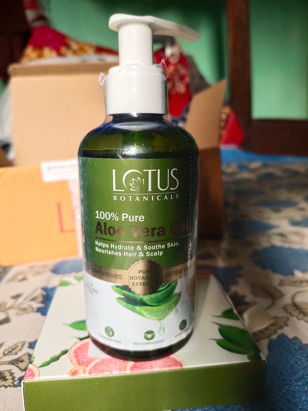 Customer photo review of 100% Pure Aloe Vera Gel with Vitamin E