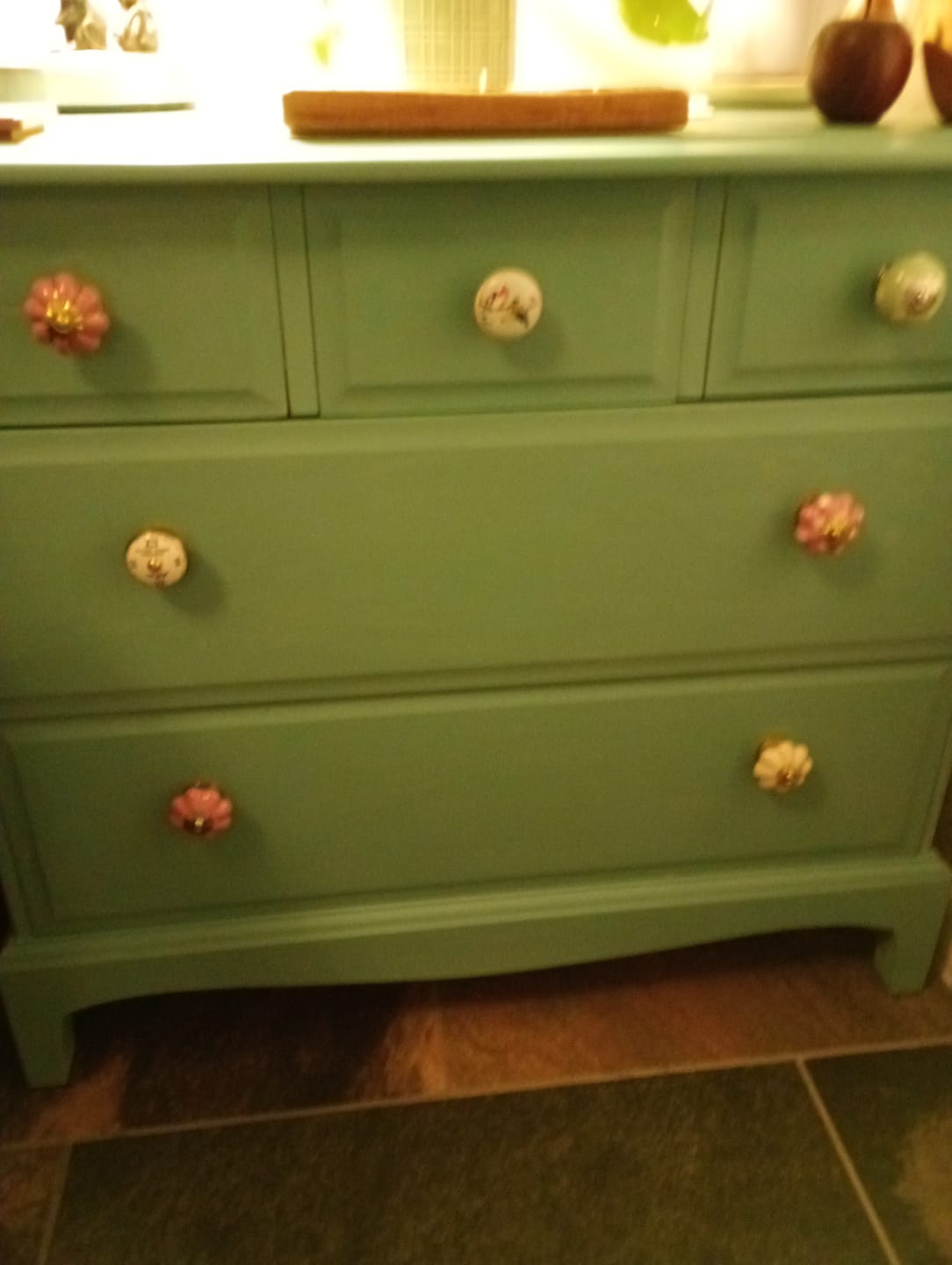 Customer photo review of Ceramic Cupboard Knobs Once Upon a Time Pastel Shades (Set of 8)