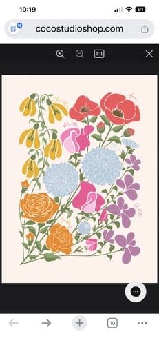 Customer photo review of 'In Bloom' Family Birth Flower Illustration