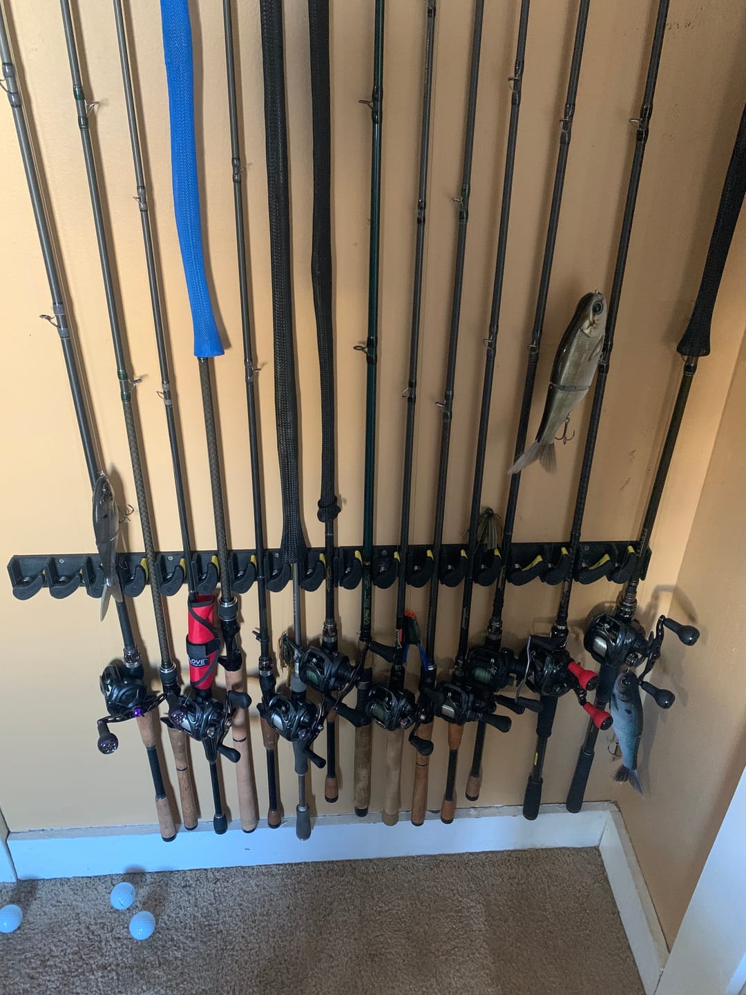 Customer photo review of Beyond Fishing GripLock Vertical Fishing Rod Rack