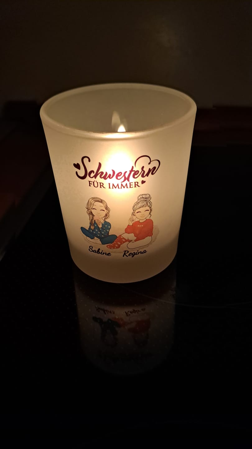 Customer photo review of Herzensmenschen - Personalisiertes Teelicht