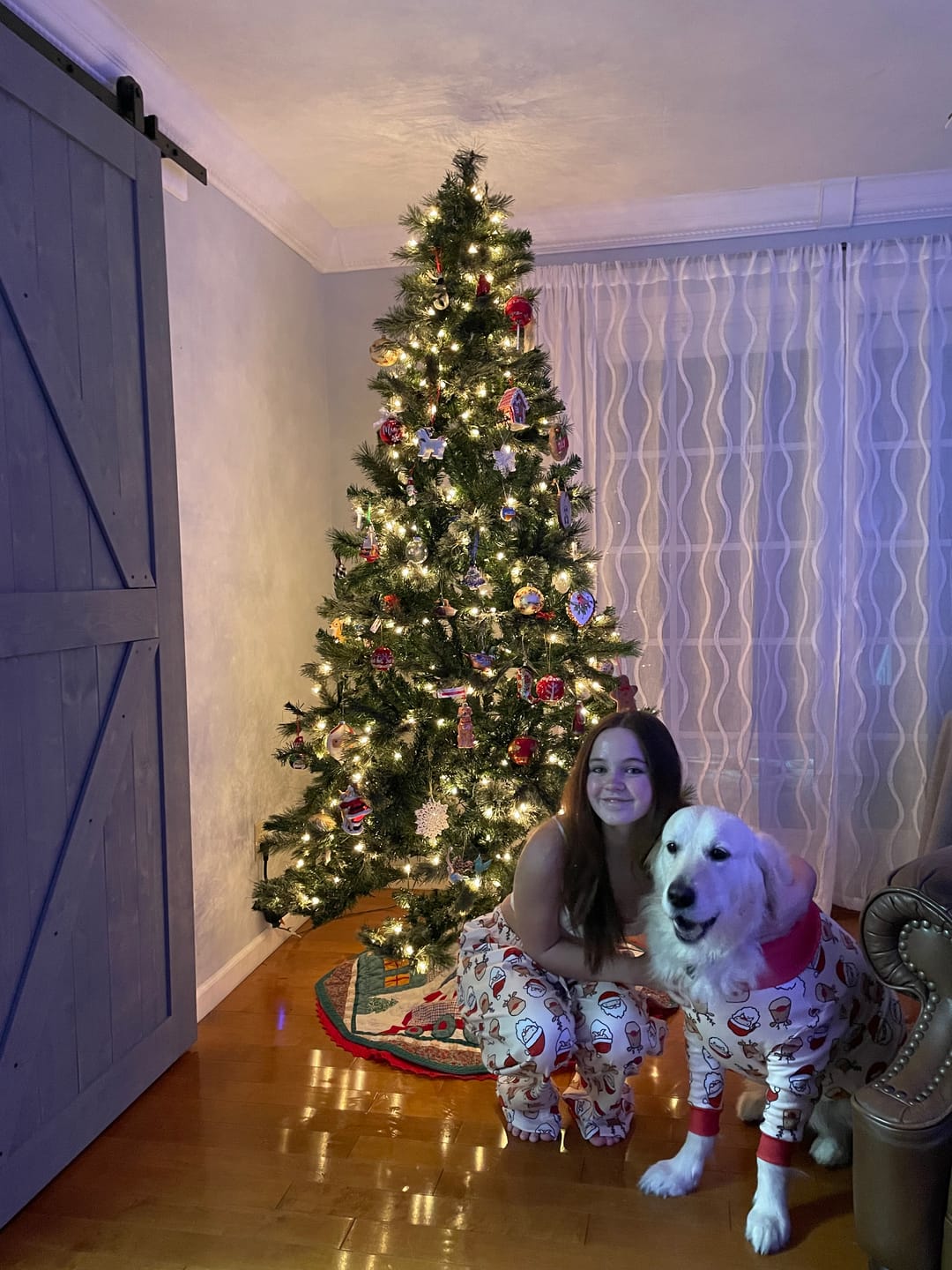 Customer photo review of Christmas Pajama Pants -  Santa and Rudolph
