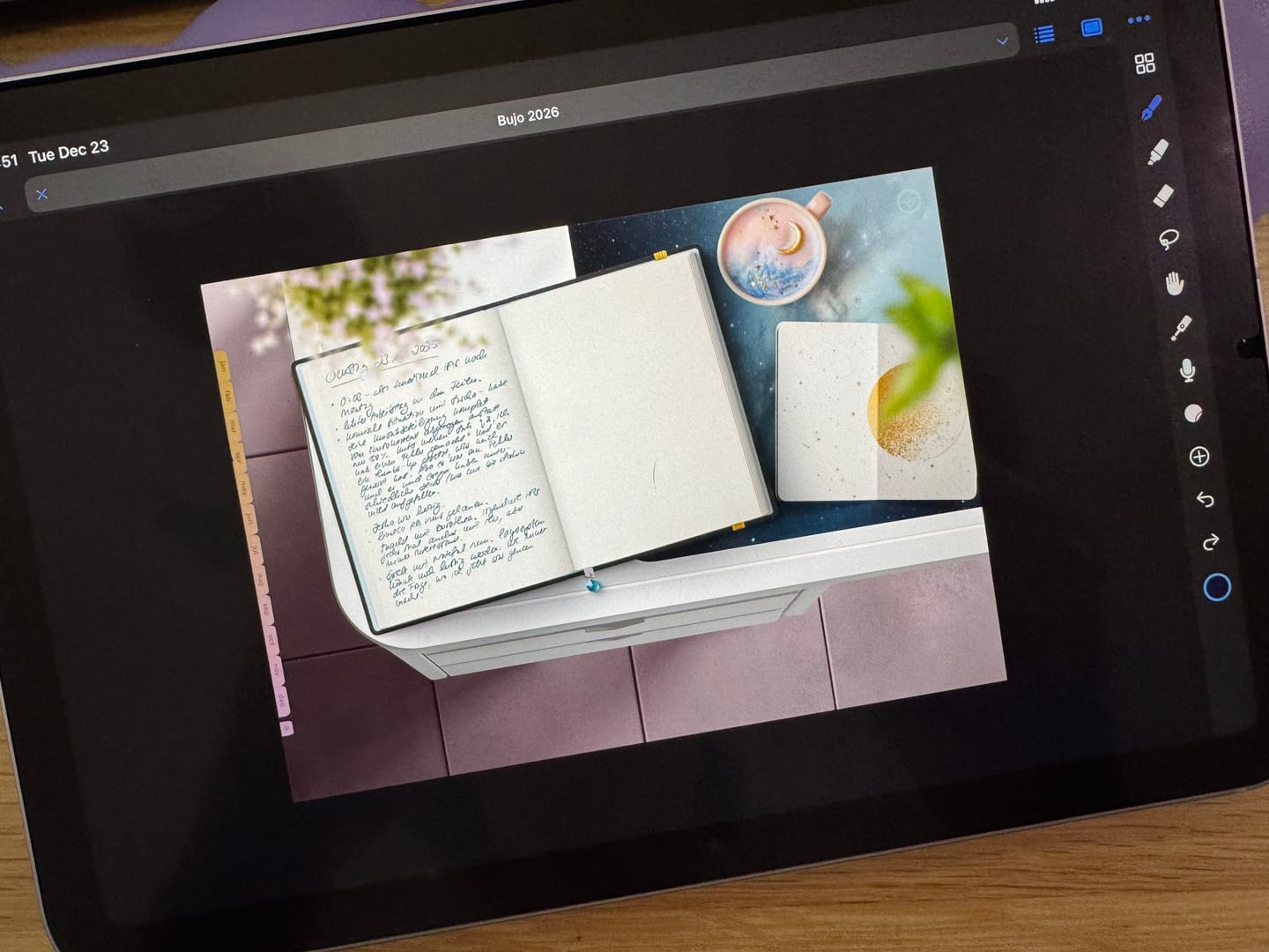 Customer photo review of Digital Bullet Journal - Midnight Compass