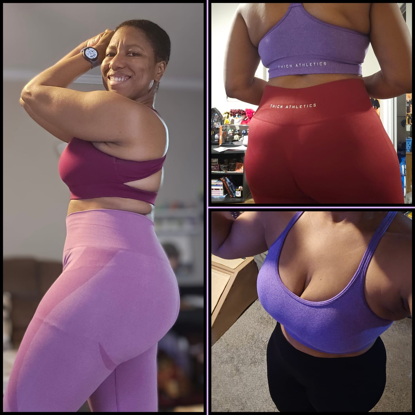 Customer photo review of Second Skin Seamless Y-Back Sports Bra Sorbet