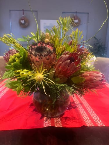 Customer photo review of Protea Vase Arrangement