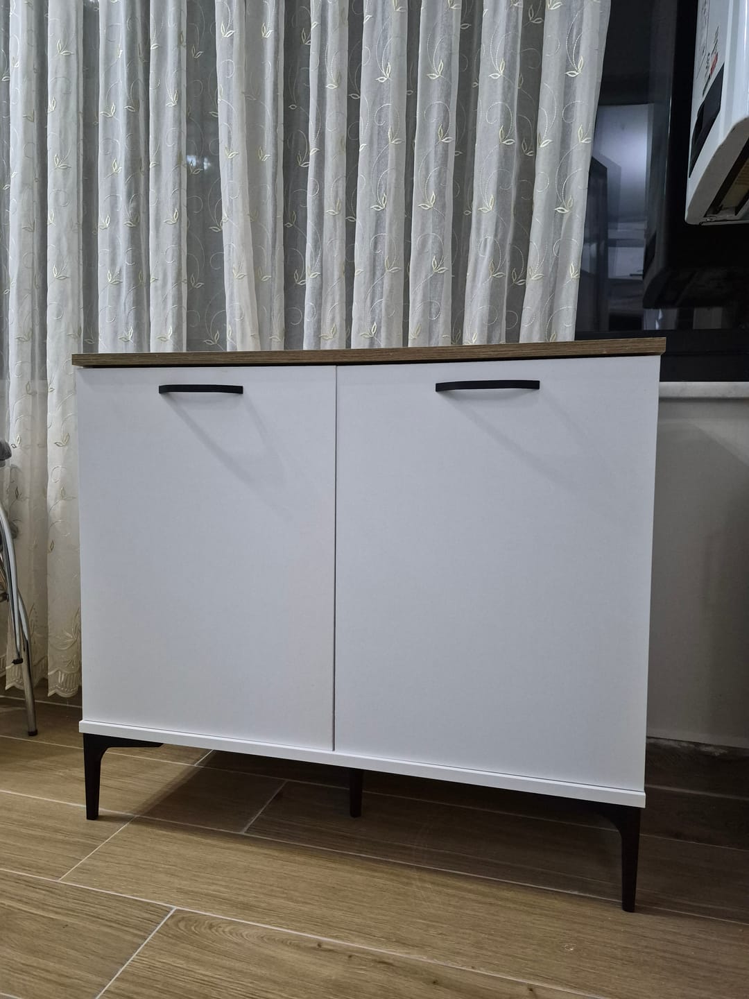 Customer photo review of Rani JE190 Kahve Köşesi Çok Amaçlı Dolap 2 Kapaklı Kiler Mutfak Dolabı Beyaz - Sepet Ceviz
