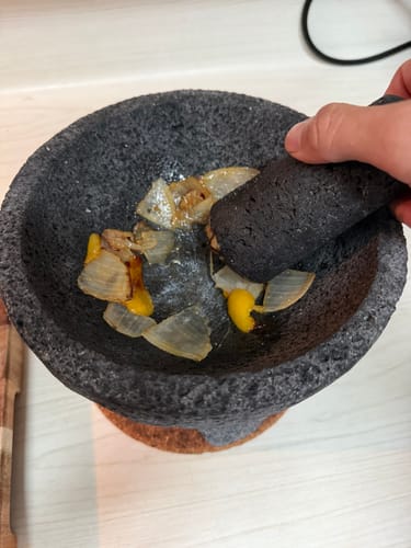 Customer photo review of MOLCAJETE – Authentic Mexican Stone Mortar & Pestle