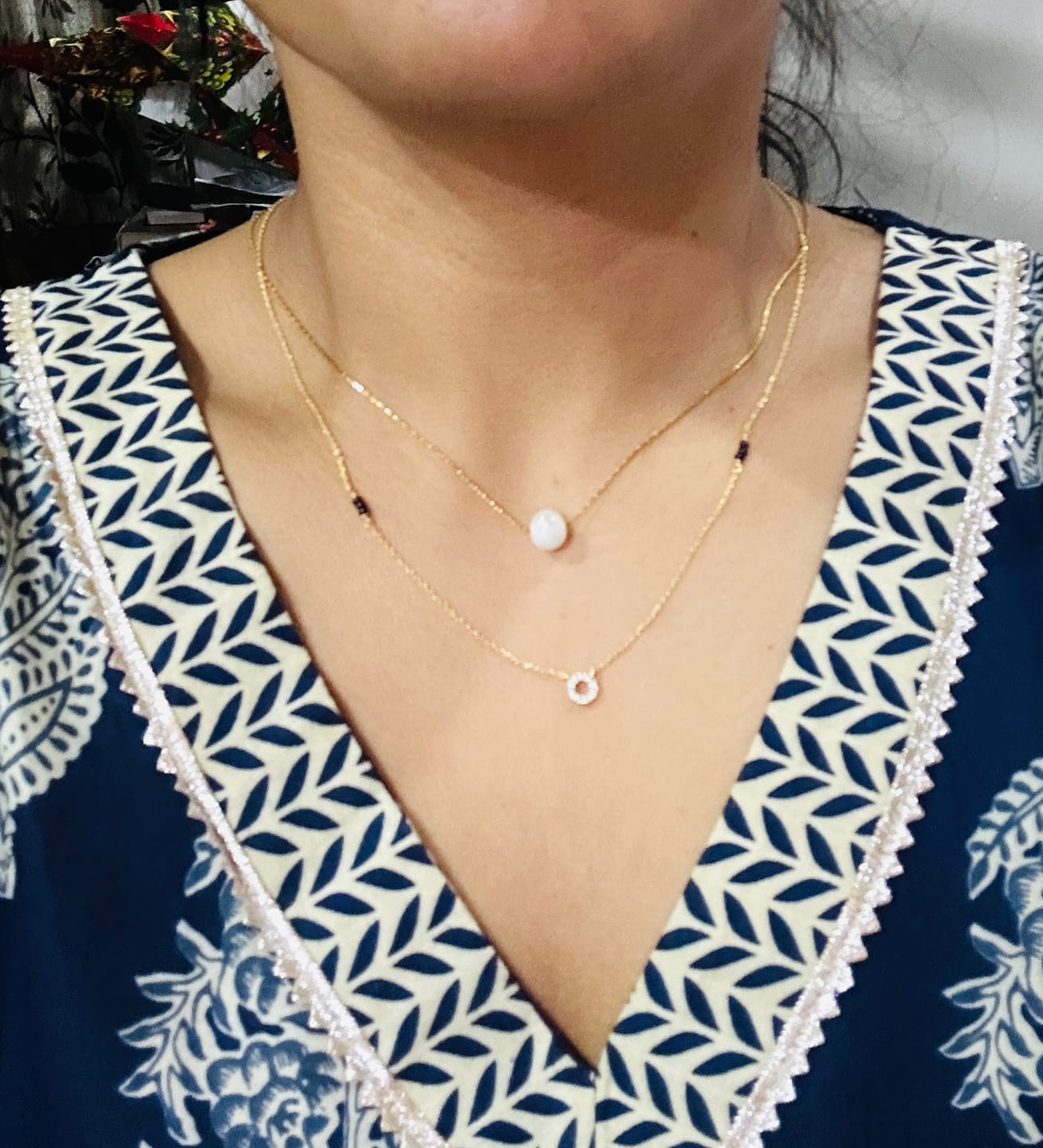 Customer photo review of Saraswathi Diamond Mangalsutra