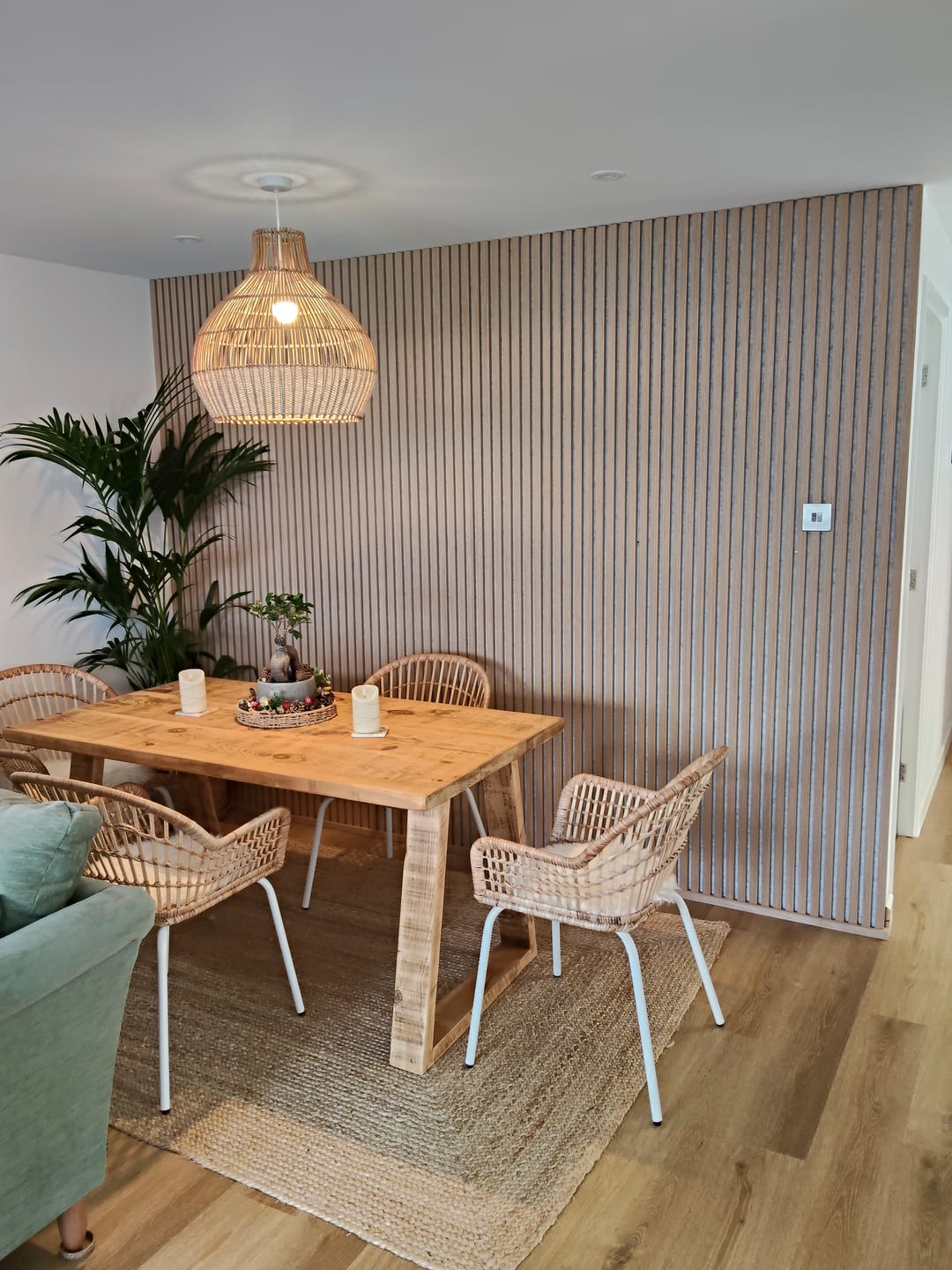 Customer photo review of Wooden Wall Panel | Natural Oak Grey Felt | Premium 3-sided Wood Veneer
