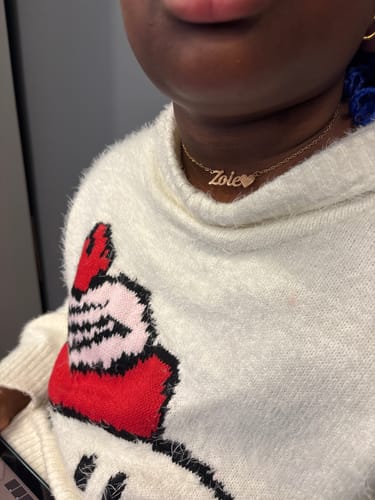 Customer photo review of Kids Heart Name Necklace
