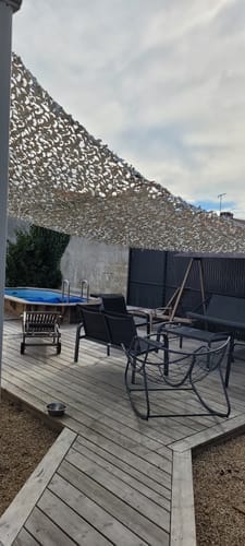 Customer photo review of Met staalkabel versterkt camouflagenet