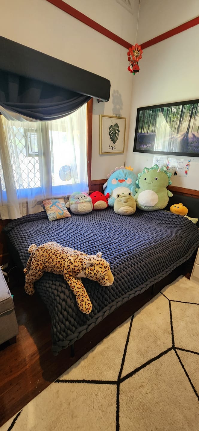 Customer photo review of Knitted Weighted Blanket