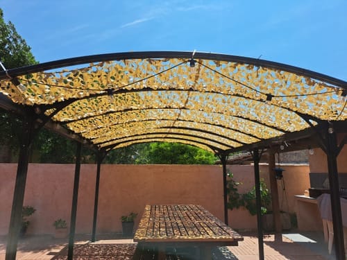 Customer photo review of Met staalkabel versterkt camouflagenet