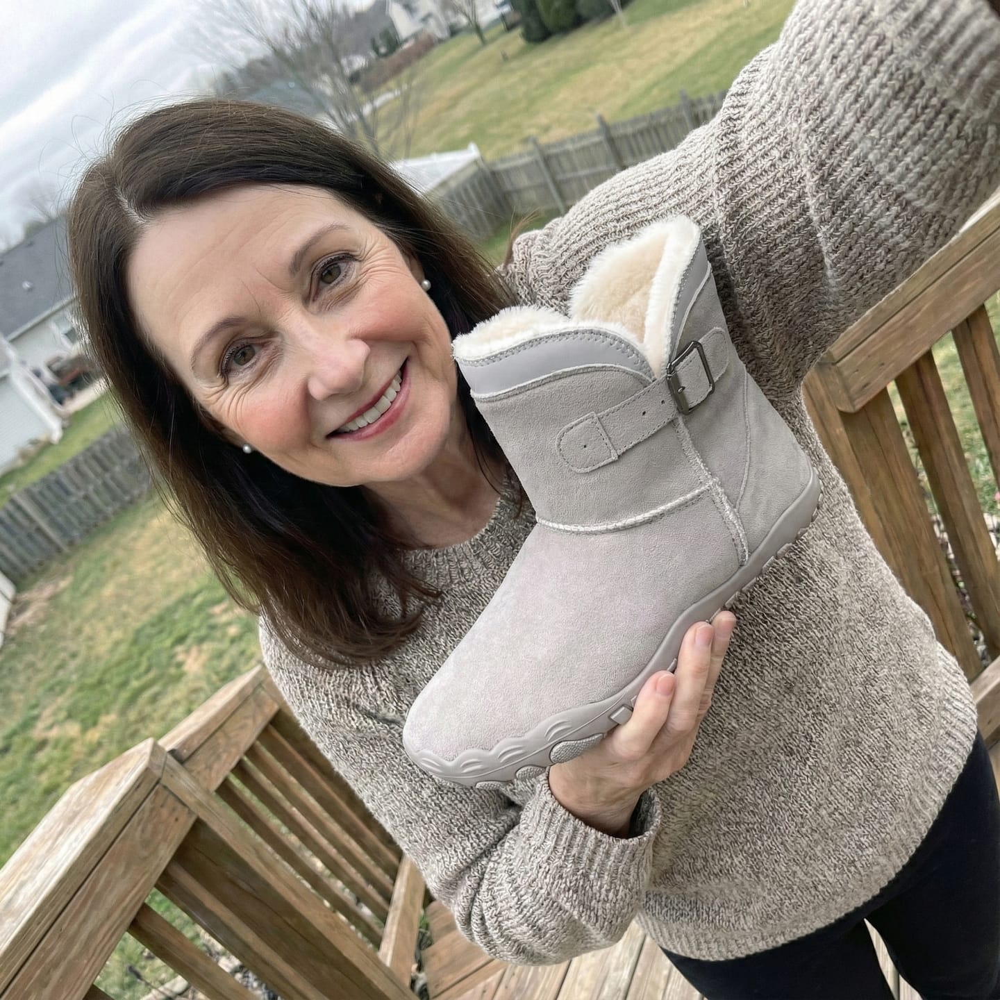 Customer photo review of [NEW] Cozely - Women’s Fur-Lined & Ergonomic Barefoot Shoes