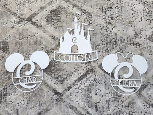 Customer photo review of Mouse Ears and Castle Monogram - Personalized Name Sign For Kids Room