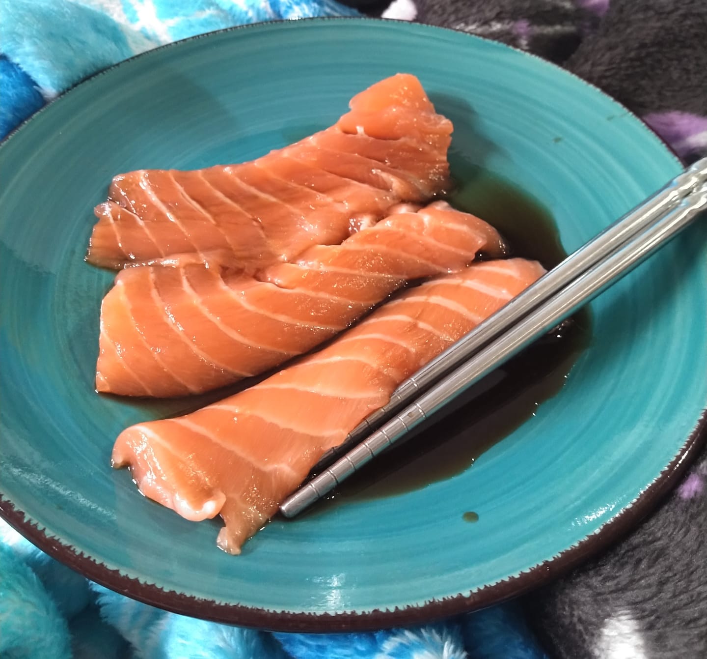 Customer photo review of Atlantic Salmon Portions for Sushi, Skinless (Bulk Case)