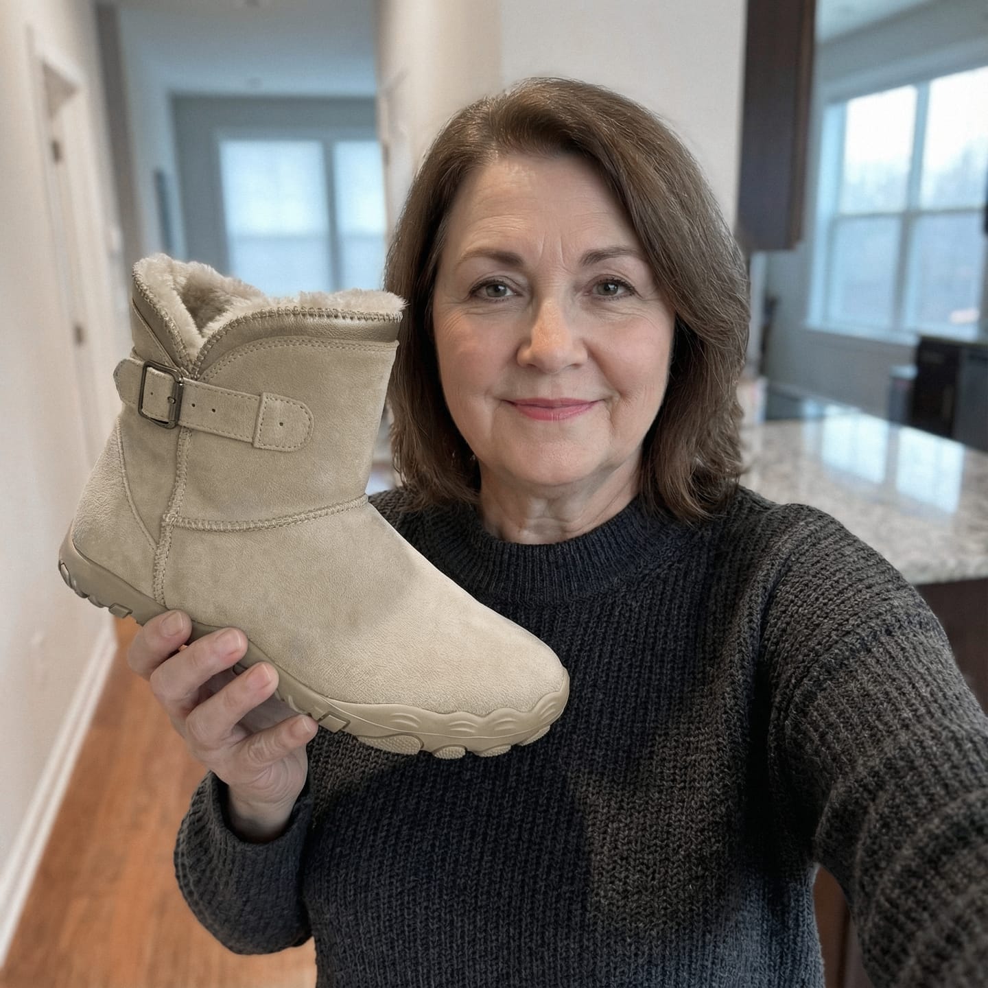 Customer photo review of [NEW] Cozely - Women’s Fur-Lined & Ergonomic Barefoot Shoes