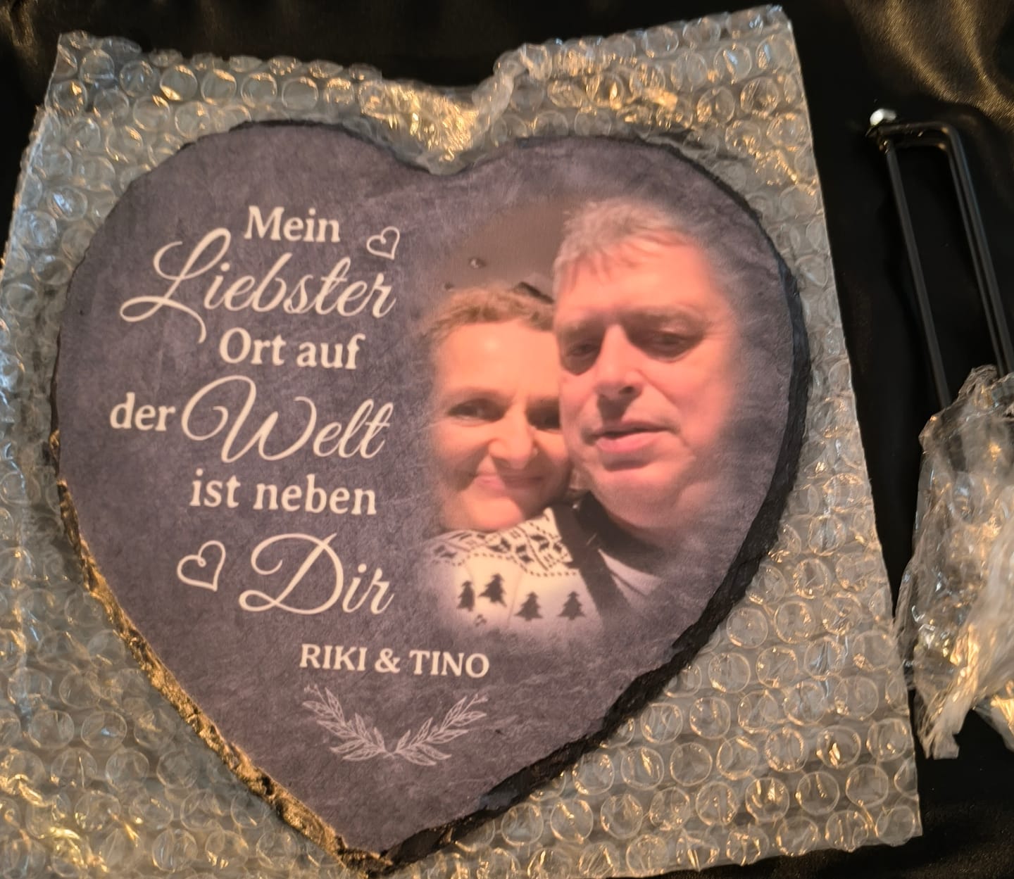Customer photo review of Schieferherz Satinbeutel