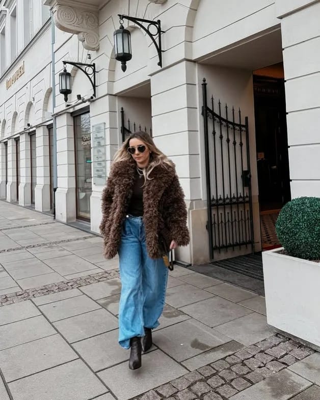 Customer photo review of Esmeralda Faux Fur Jacket