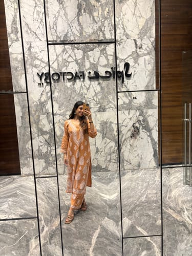 Customer photo review of Amaara Rose Brown Rayon Kurta Pant set