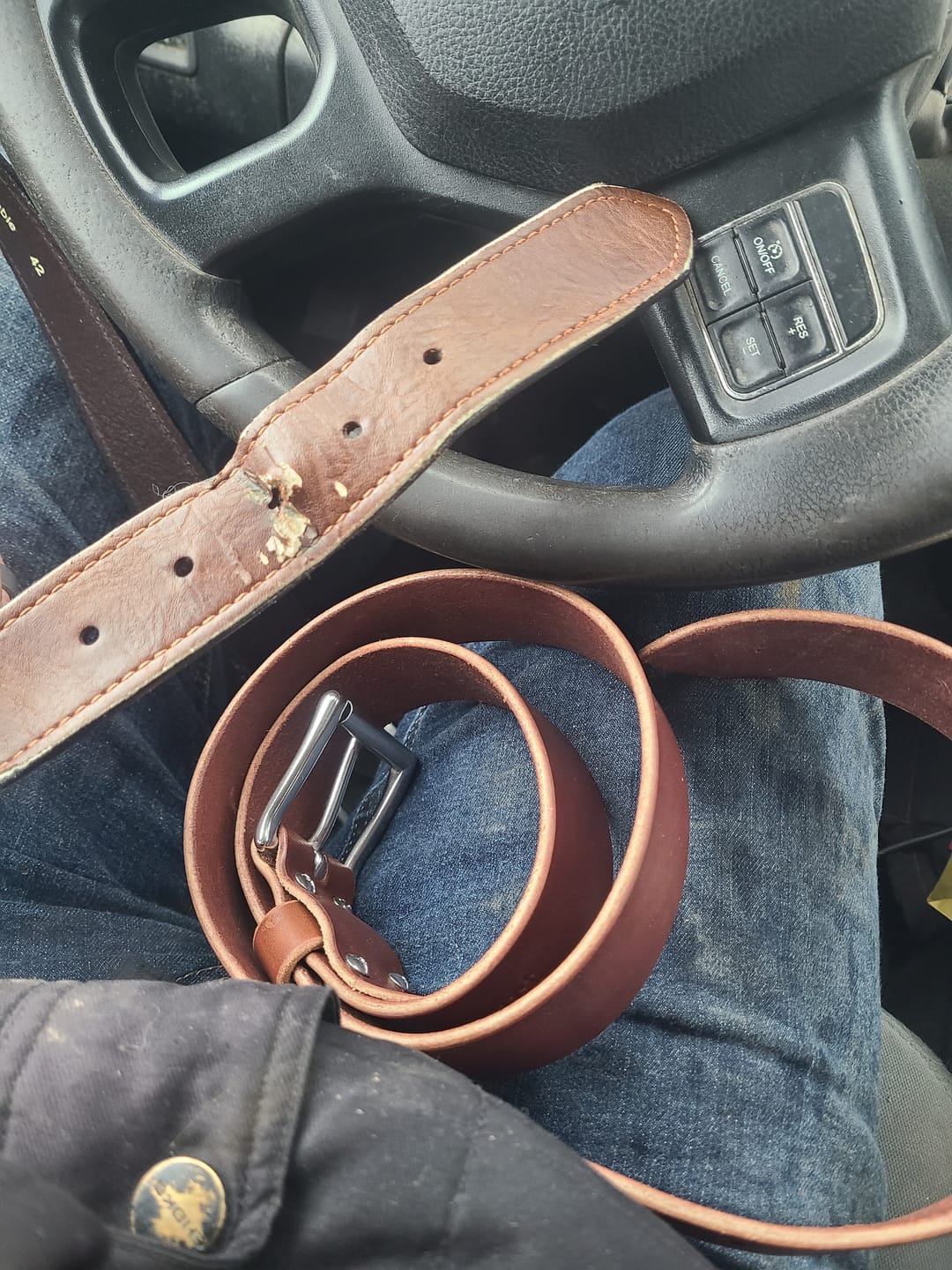 Customer photo review of Original Heritage Leather Work Belt – 1½″ (Rich Brown)