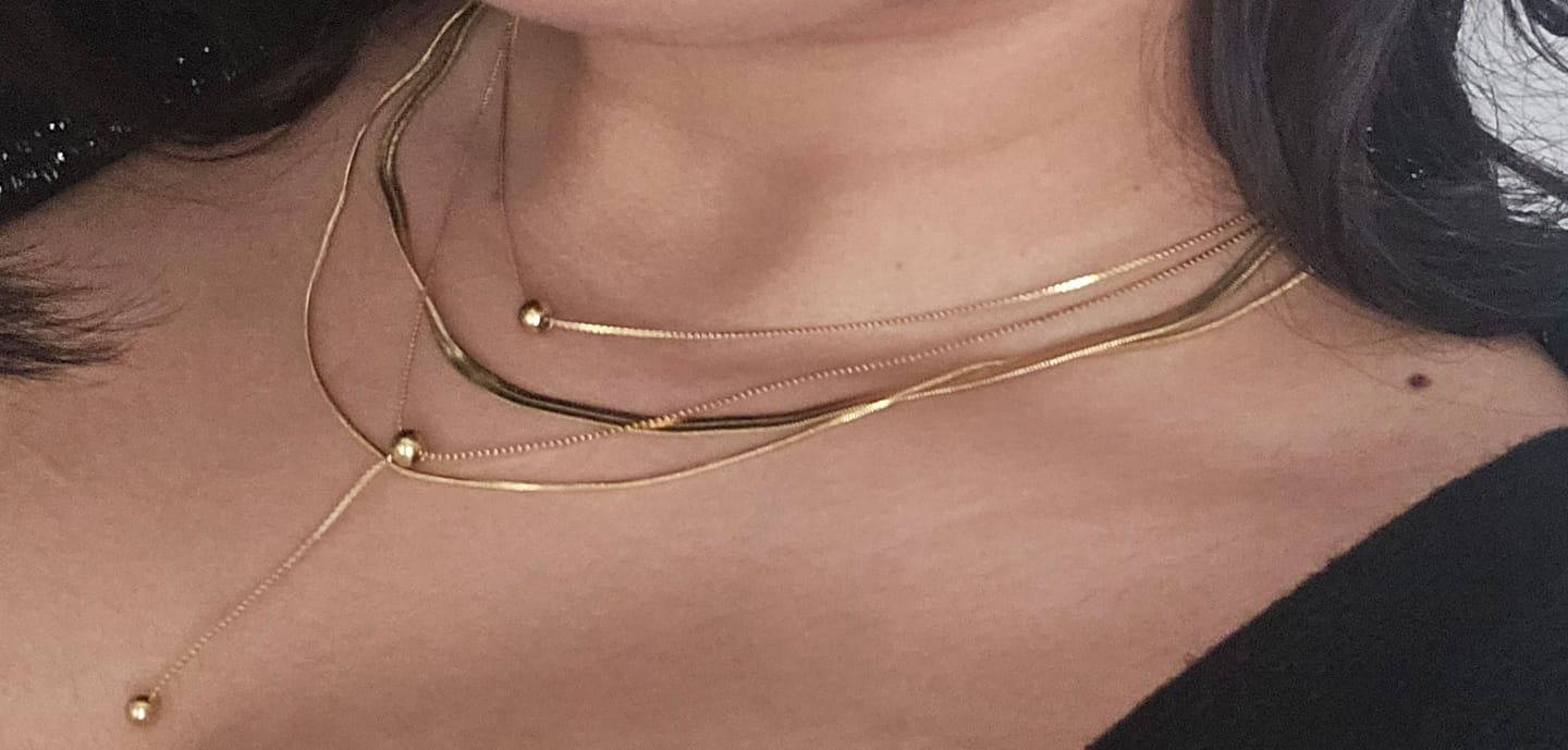 Customer photo review of Drop Bead Necklace