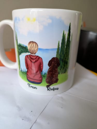 Customer photo review of Girl & Dogs - Life is better with a dog Personalised Mug