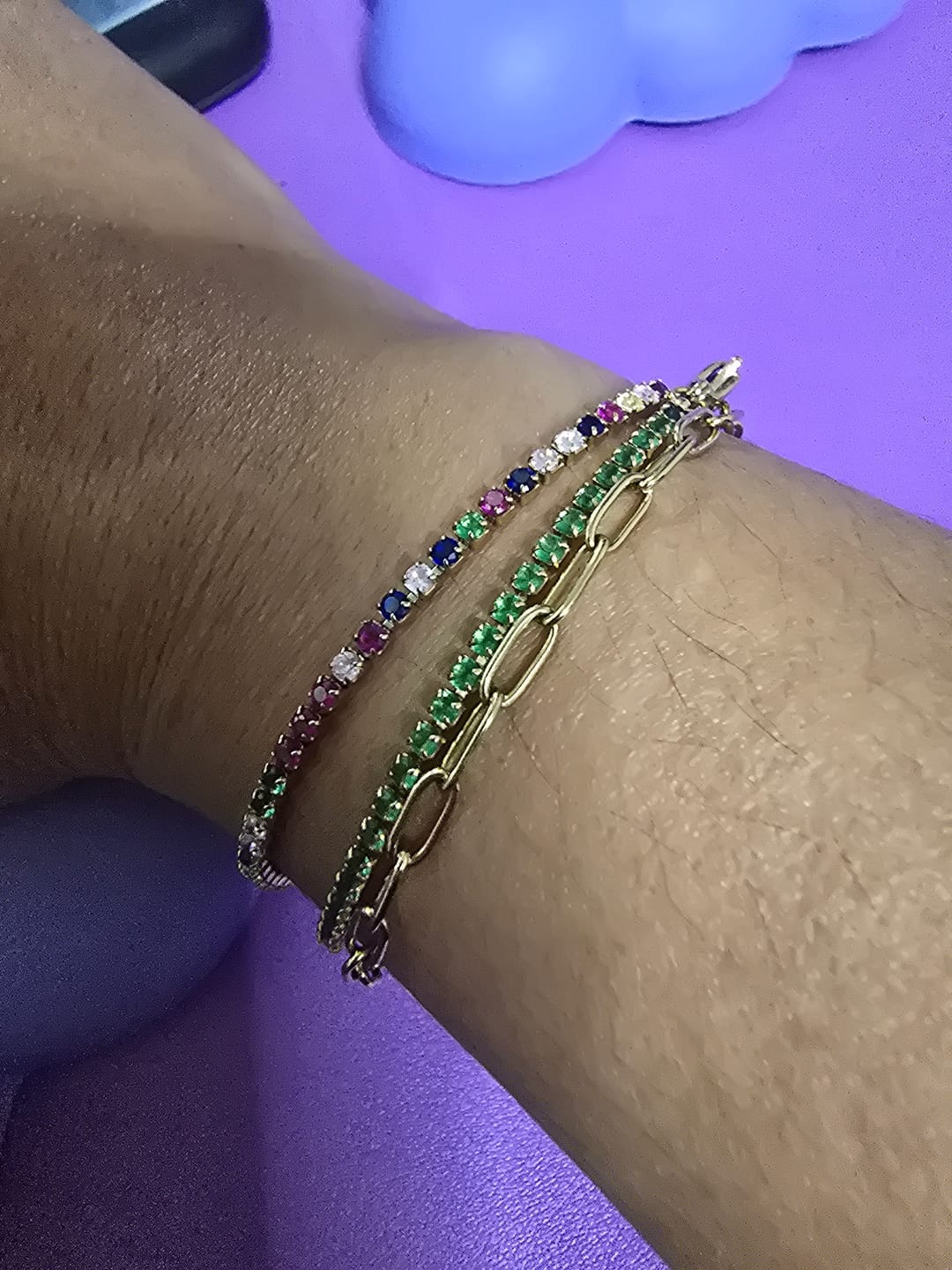 Customer photo review of Fae Tennis Bracelet (Bundle)