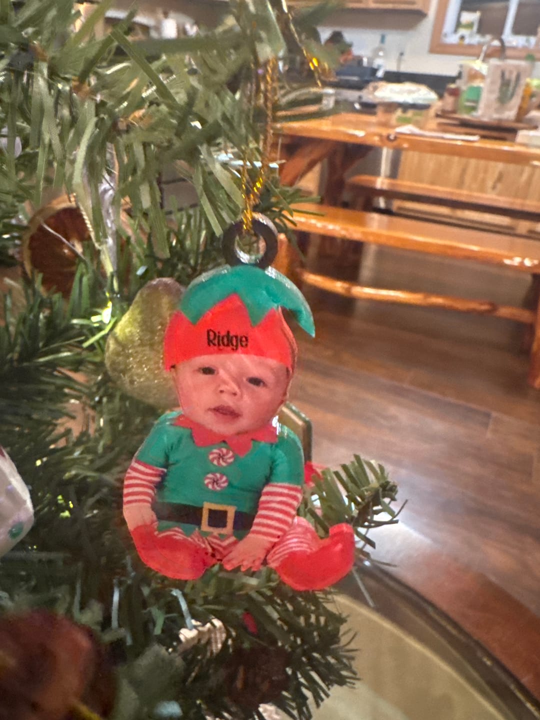 Customer photo review of Adorable Newborn Baby Elf - Personalized Babys Photo Christmas Ornament