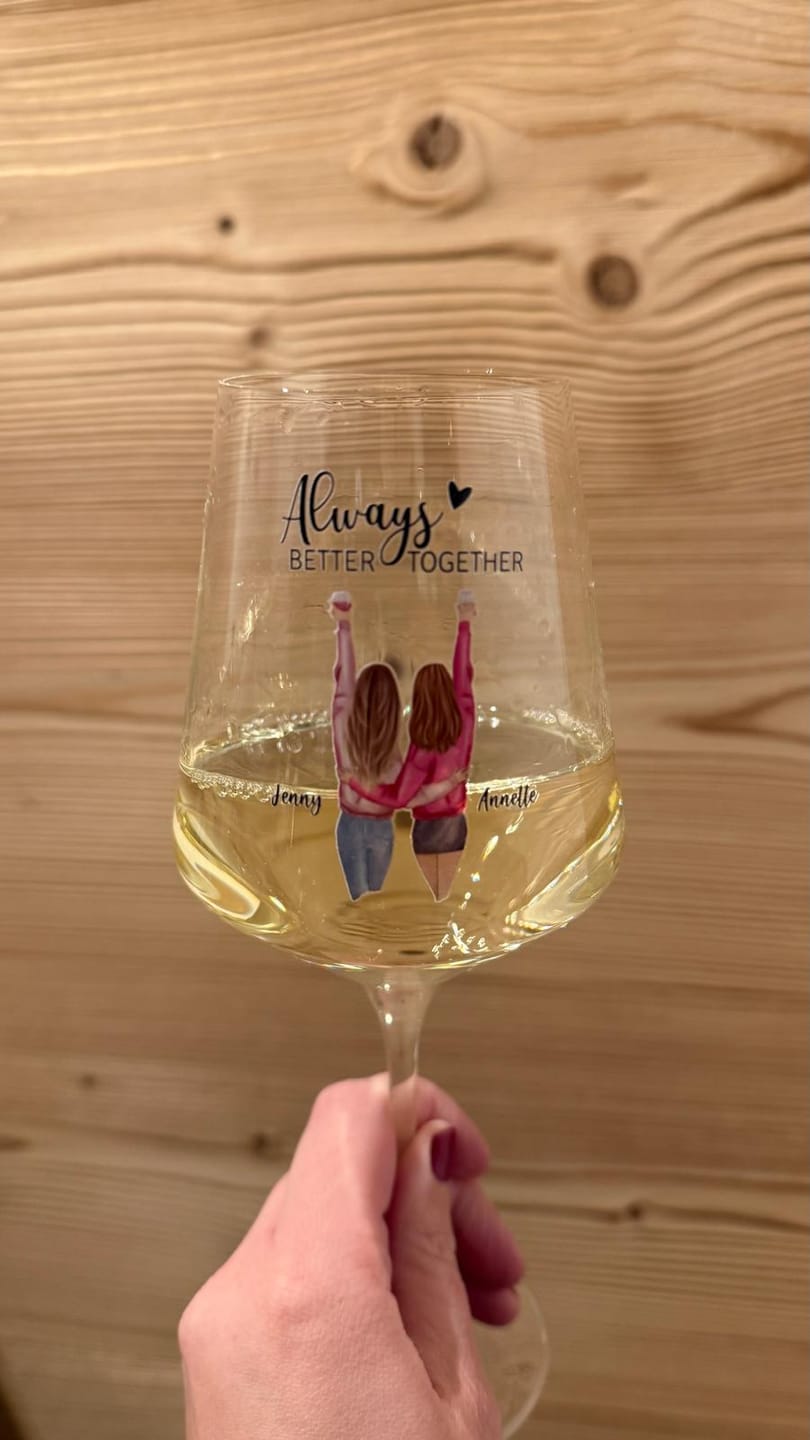 Customer photo review of Best Friends Forever - Personalisiertes Weinglas