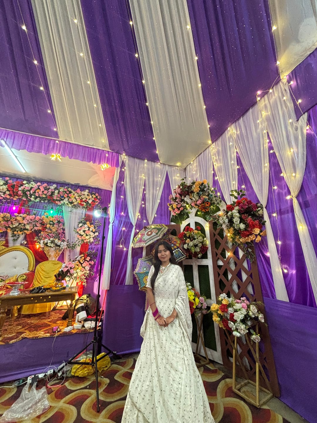 Customer photo review of Astoria Ivory Mirror Work Lehenga Set