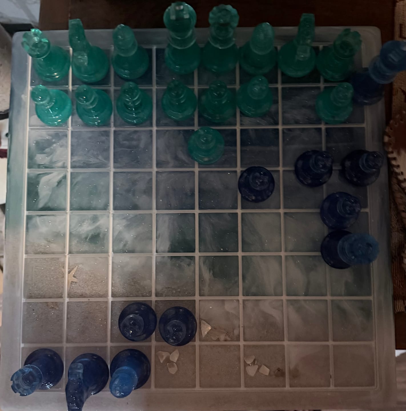 Customer photo review of 14.5x14.5x0.5" Medium Chess Board Silicone Mold With 1.5" Squares