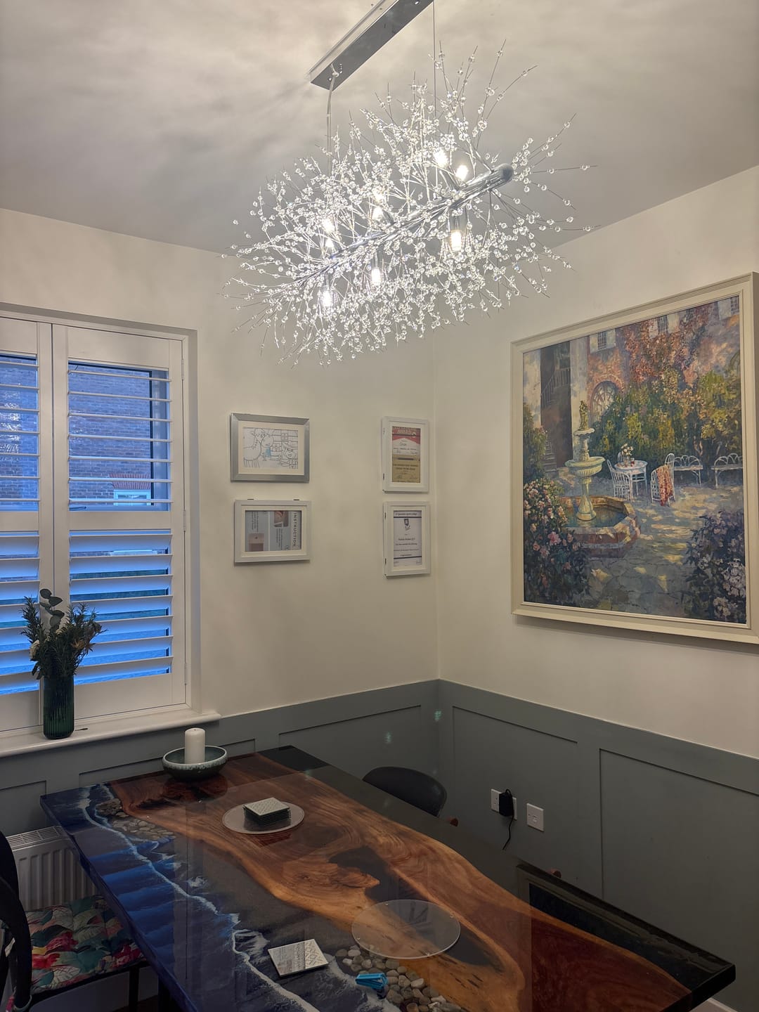 Customer photo review of Modern 9-Light Crystal Chandelier