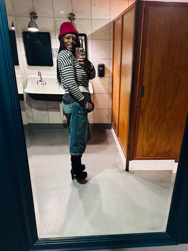 Customer photo review of Russian Pillbox Hat - Cranberry