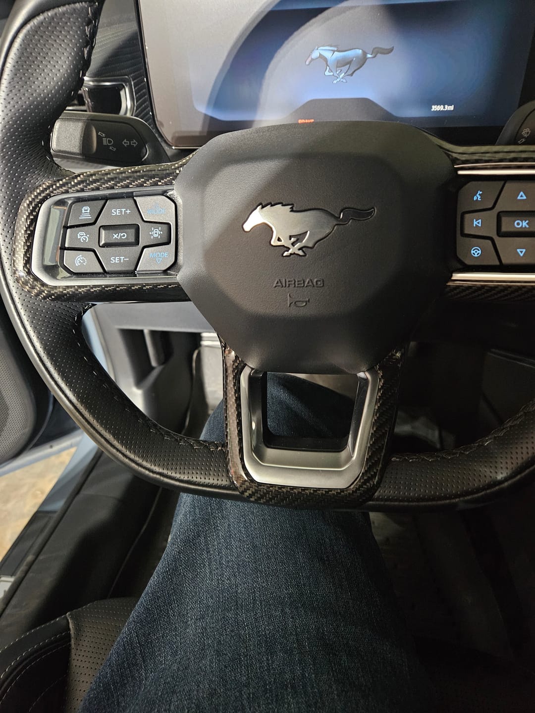 Customer photo review of 2024+ S650 Mustang Hard Carbon Fiber Steering Wheel Trim Covers