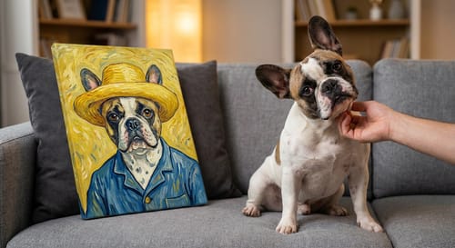 Customer photo review of Artzuzu Custom Portrait For Pets - Portrait with a Straw Hat