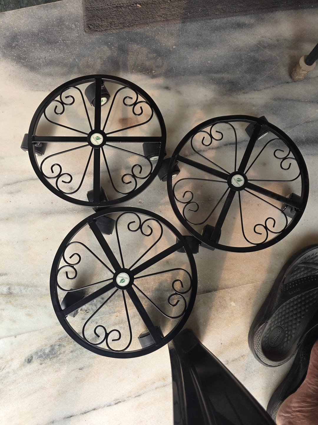 Customer photo review of TryGreen Luna Wheel Rolling Plant Stand for Planters