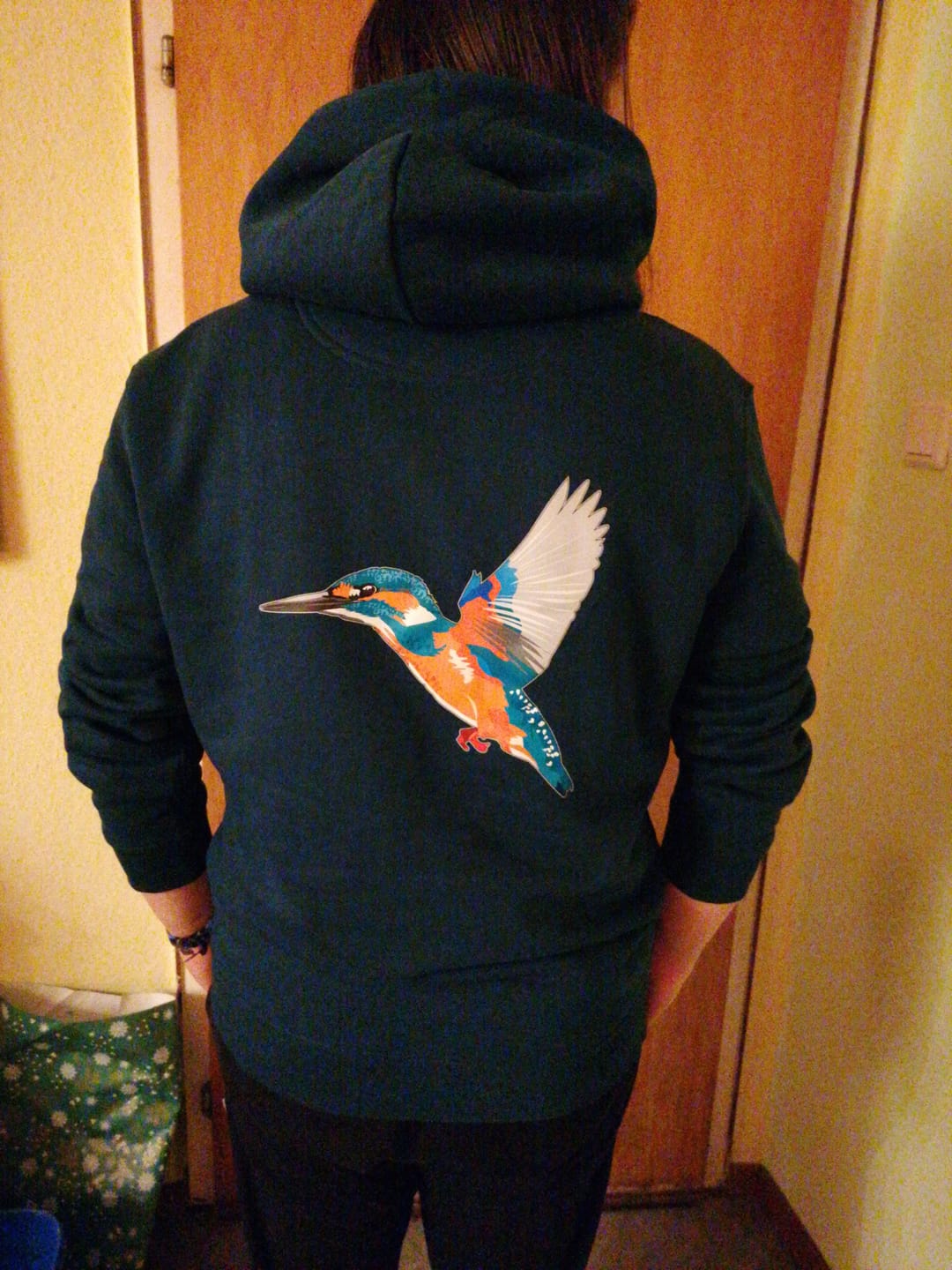 Customer photo review of Eisvogel Bio Männer Hoodie Backprint