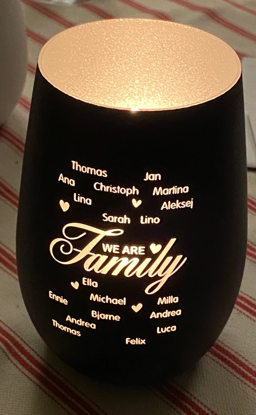 Customer photo review of We are Family - Familien-Windlicht