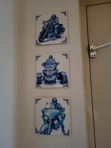 Customer photo review of Gepersonaliseerd Delfts Blauw Tegeltje – Upload Eigen Foto