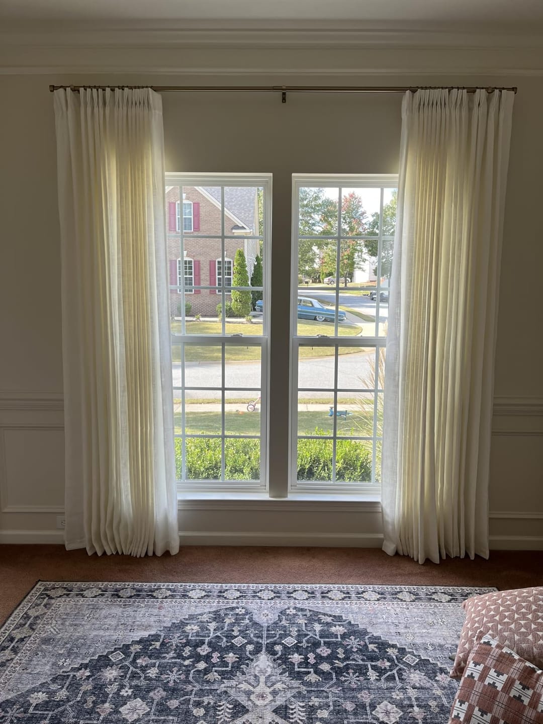 Customer photo review of 43 Color Natural Linen Blend Curtains – Blackout & Thermal Insulated Drapes for Living Room & Dining Room (Zen)