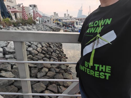 Customer photo review of T-shirt "Blown away by the interest"