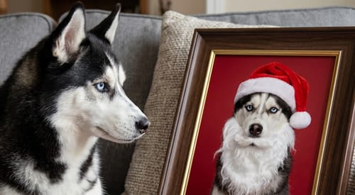 Customer photo review of Artzuzu Custom Portrait For Pets - The Santa